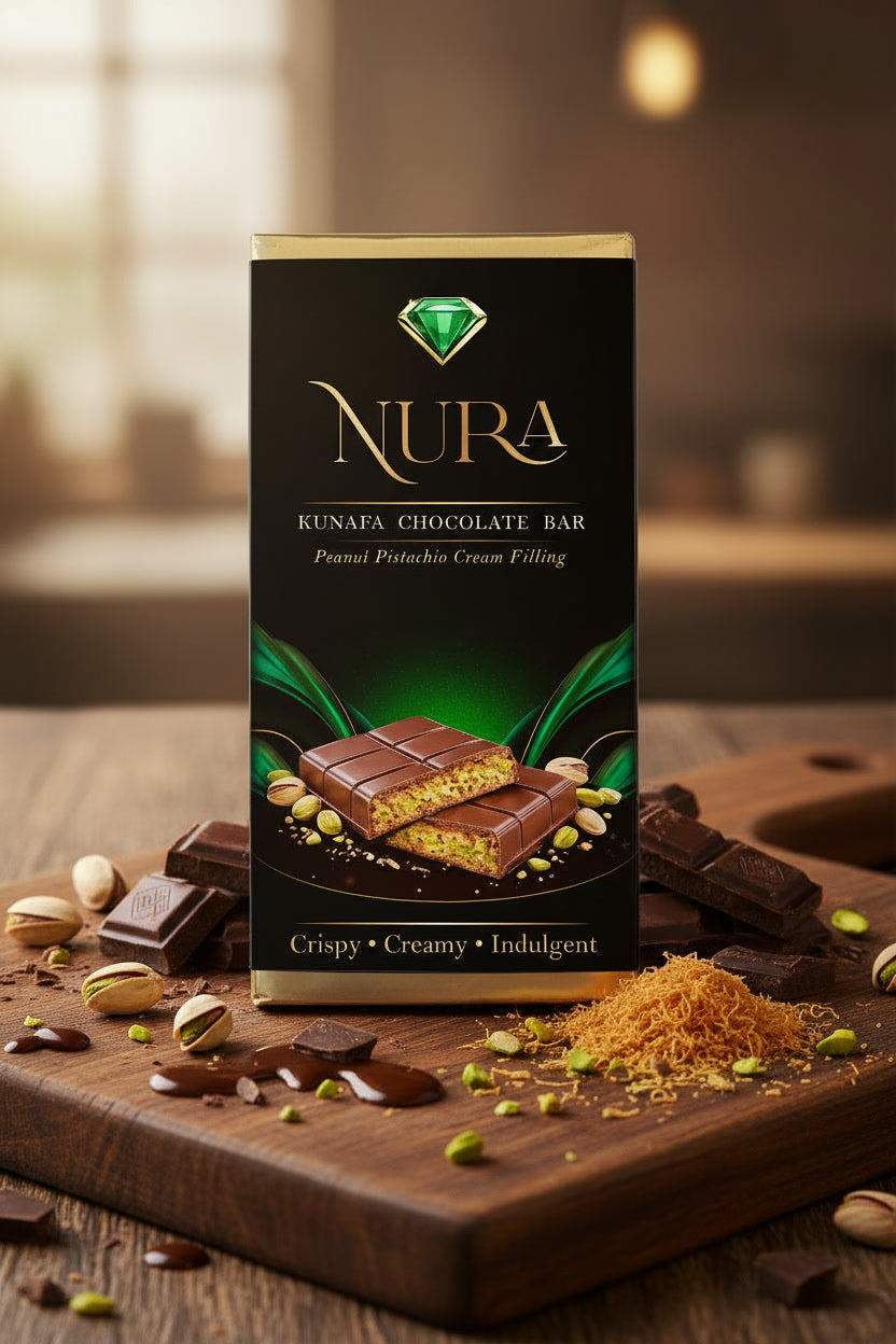 Peanut Pistachio Kunafa Chocolate Bar Large