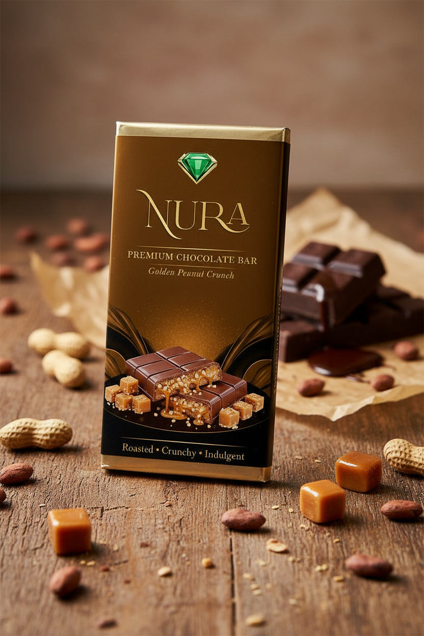 Golden Peanut Crunch chocolate Bar - Large