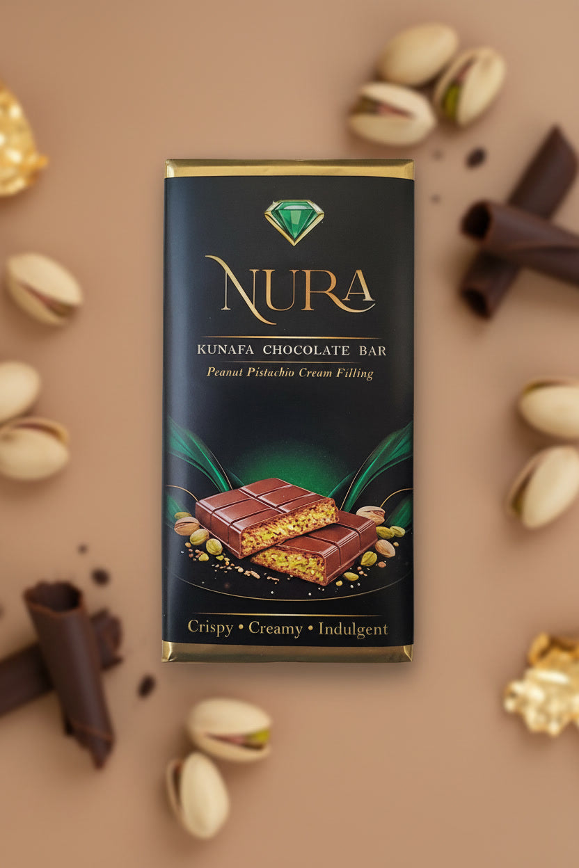 Peanut Pistachio Kunafa Chocolate Bar Large