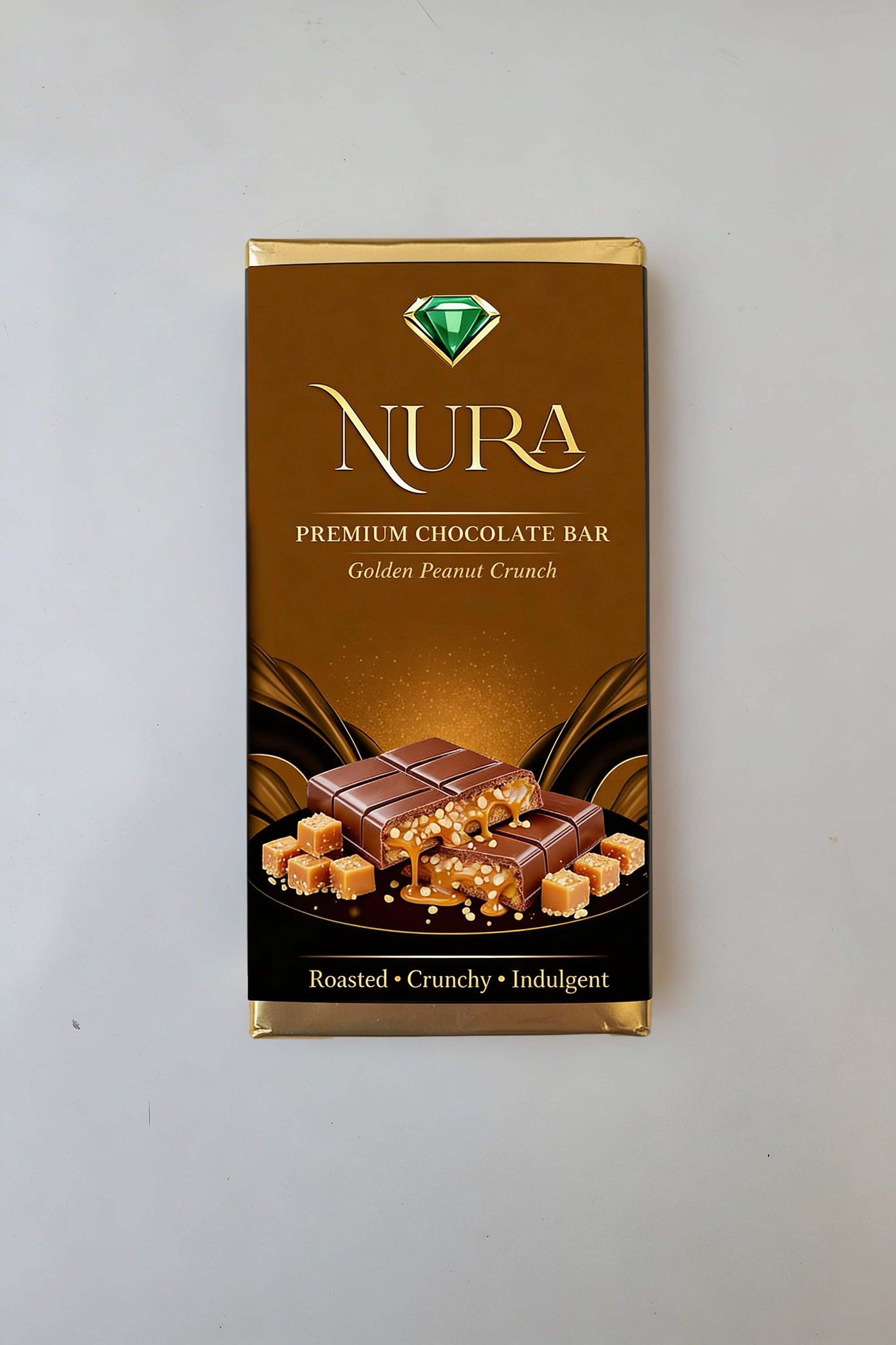 Golden Peanut Crunch chocolate Bar - Large